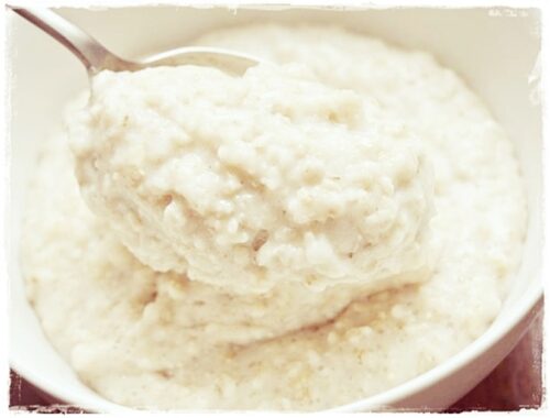 spoonful of leftover porridge